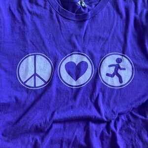 Peace, lover and running t-shirt
